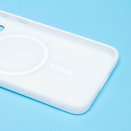 Накладка Samsung S23 Plus белый матовый со стеклами на камере силикон SafeMag - 7