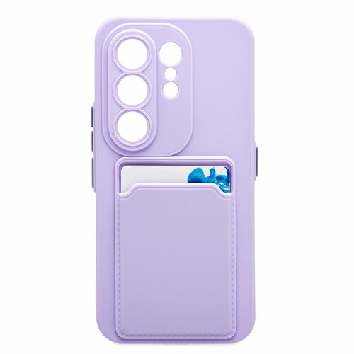 Накладка Tecno Camon 50 4G сиреневый матовый с защитой камеры силикон С кардхолдером