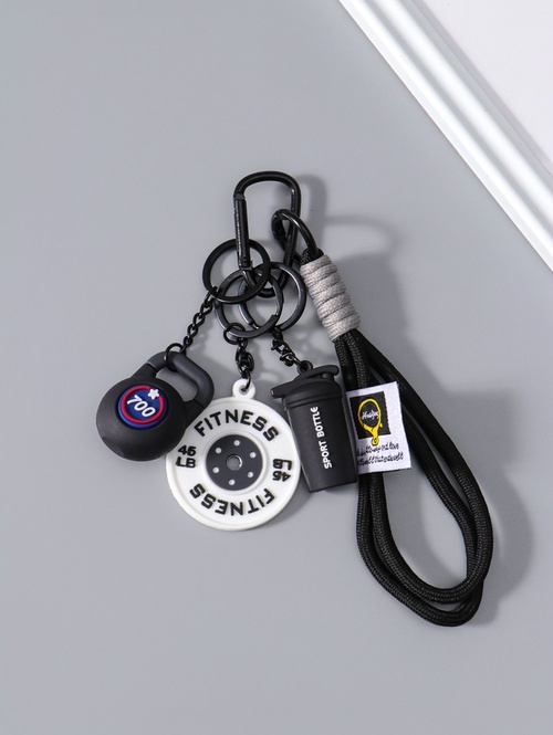 Брелок «Гиря, диск и бутылка» с карабином