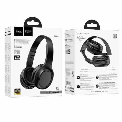 Наушники HOCO W46 накладные, Bluetooth, микрофон, серый - 2