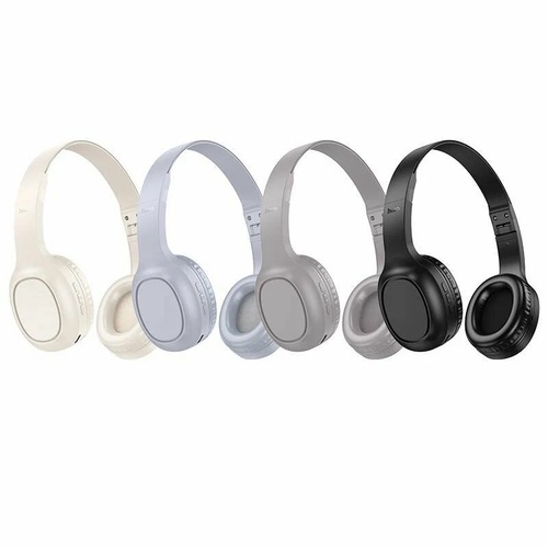 Наушники HOCO W46 накладные, Bluetooth, микрофон, серый