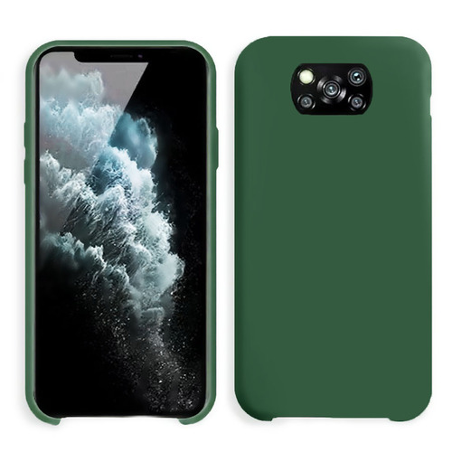Накладка Xiaomi Poco X3/X3 Pro темно-зеленый Silicone Case без лого