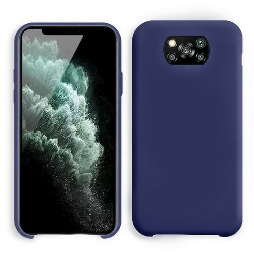 Накладка Xiaomi Poco X3/X3 Pro темно-синий Silicone Case без лого