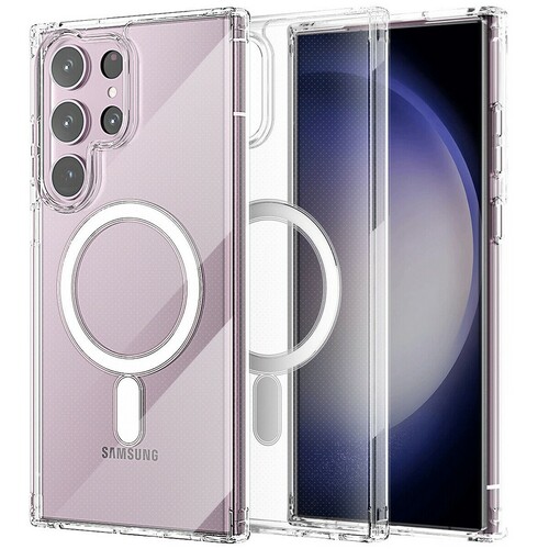 Накладка Samsung S23 Ultra прозрачный силикон SafeMag