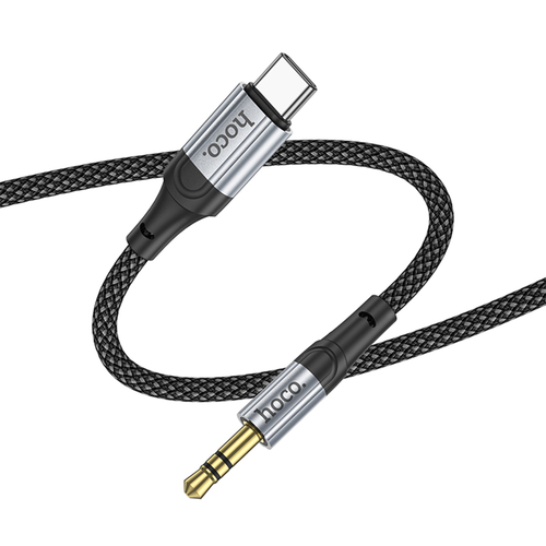Переходник Type-C - Jack 3.5(п) Hoco UPA26 черный текстиль 1 м.