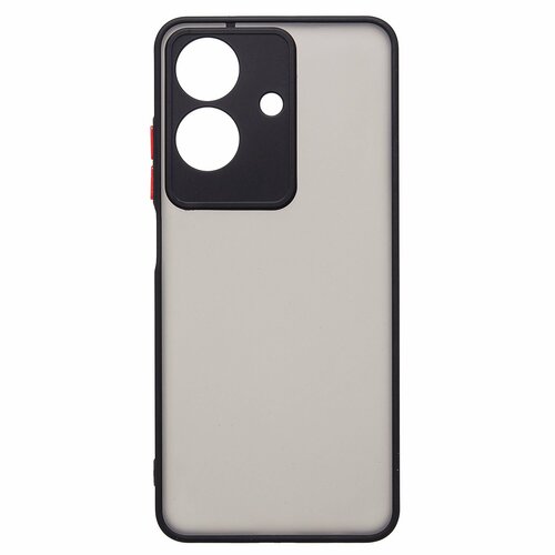 Накладка Realme Note 60/60X полупрозрачный бампер черный силикон+пластик С окантовкой