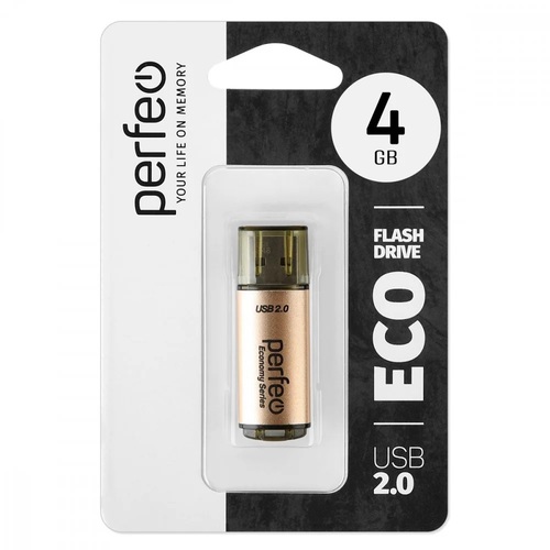 Флешка USB Perfeo 4GB E04 eco золотой