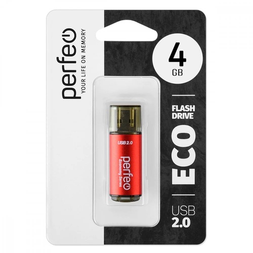 Флешка USB Perfeo 4GB E04 eco красный
