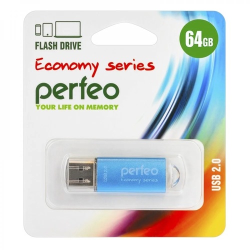 Флешка USB Perfeo 64GB E01 eco синий