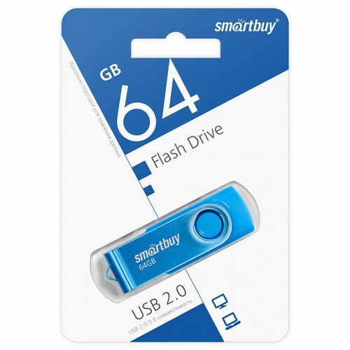 Флешка USB SmartBuy 64GB Twist USB 2.0, синий
