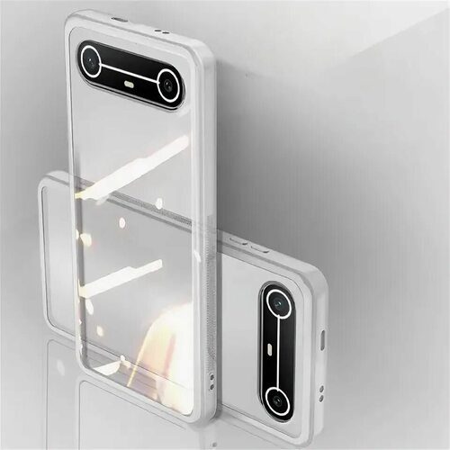Накладка Tecno Spark Slim прозрачный с защитой камеры силикон PERO Противоударный