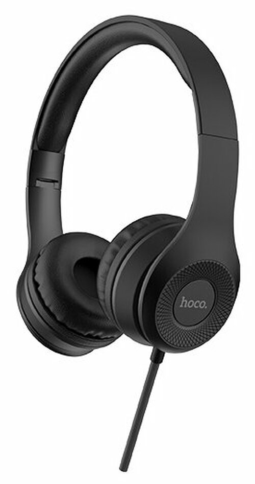 Наушники HOCO W21 накладные, проводные, Jack 3.5, микрофон, черный