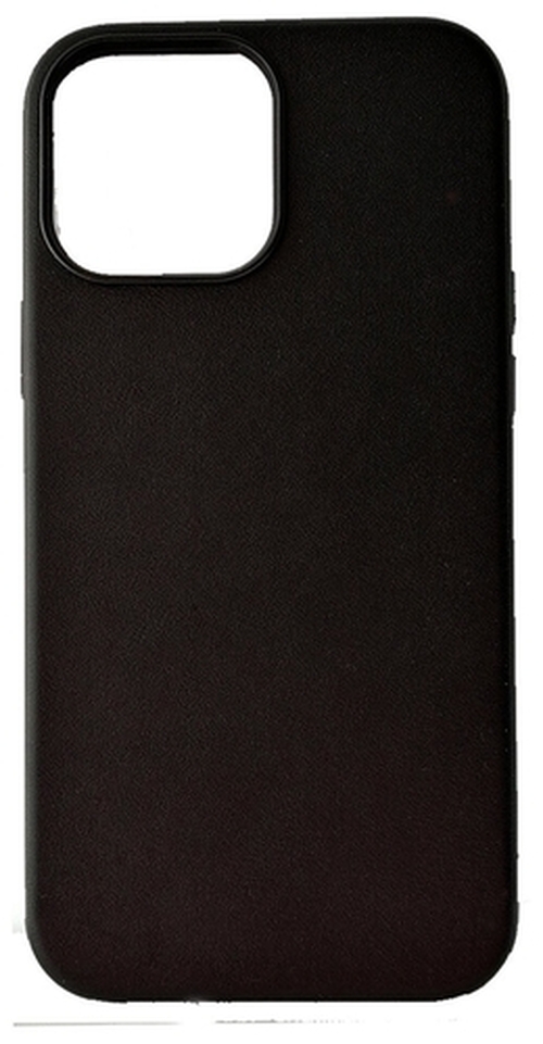 Накладка Apple iPhone 13 черный с анимацией силикон+кожа Leather Case SafeMag