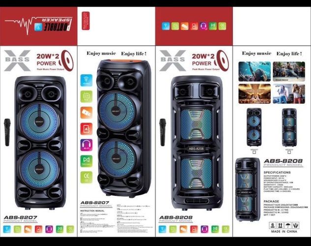 Колонка Напольная ABS-8208 TF/AUX/Radio/USB/bluetooth LED подсветка