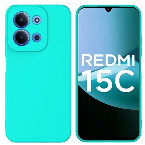 Накладка Xiaomi Poco C85/Redmi 15C бирюзовый Silicone Case Full без лого