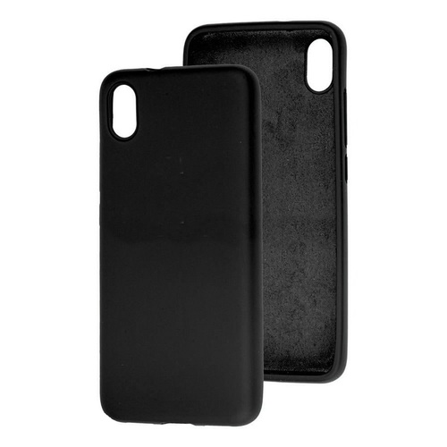 Накладка Samsung A02s/M02s черный Silicone Case без лого