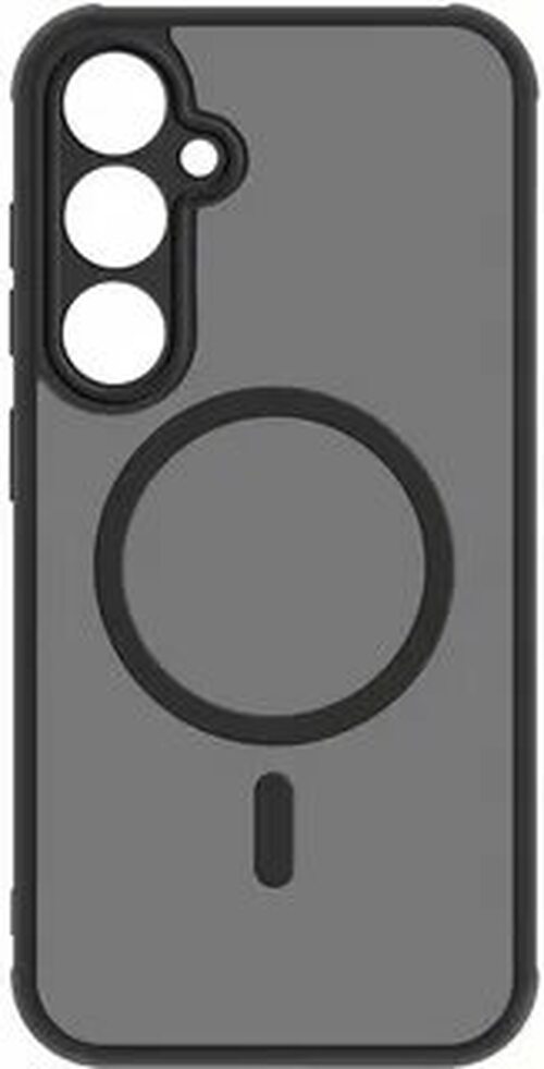Накладка Samsung S26 черный матовый полупрозрачный с защитой камеры силикон+пластик SafeMag