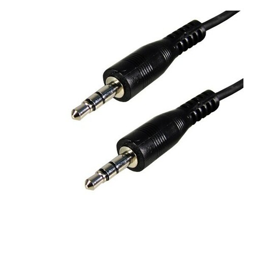 Кабель Jack 3.5(п) - Jack 3.5(п) No brand пвх черный круглый 0,3 м.