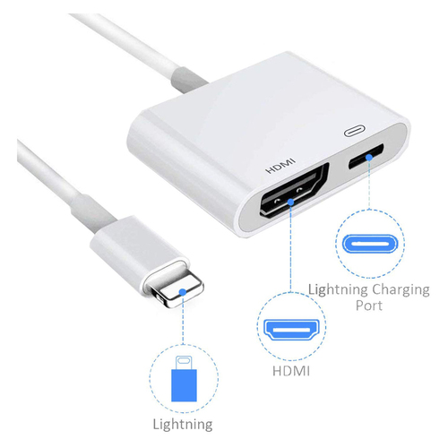 Переходник 8 pin Lightning(п) - HDMI(м)/8 pin Lightning(м) Орбита OT-AVW53