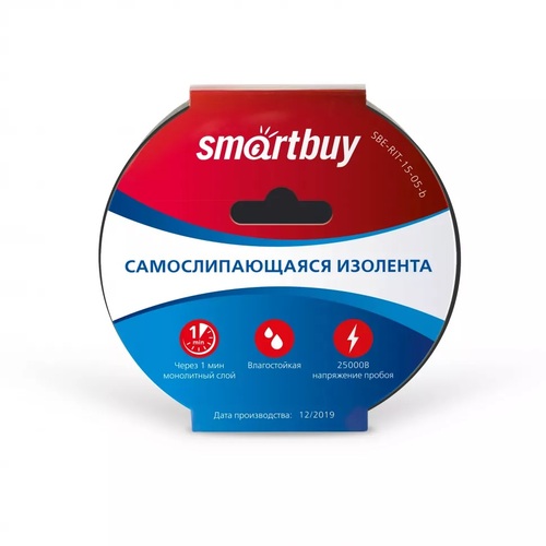 Изолента самослипающаяся Smartbuy 0,76мм*15мм*5м черный (SBE-RIT-1-0-b)
