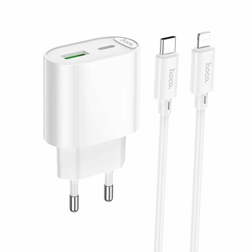 Сетевое зарядное устройство HOCO C109A 1USB белый Lightning 2A 10,5W