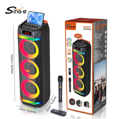 Колонка Напольная ZQS-8316 TF/AUX/Radio/USB/bluetooth