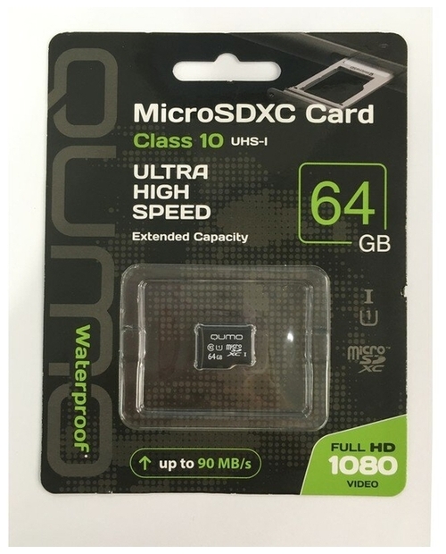 Карта памяти micro SD QUMO 64GB Класс 10 без адаптера