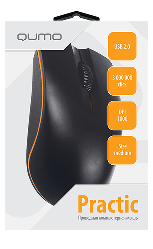 Мышь Qumo Office M90 проводная оптическая 1000 dpi черный