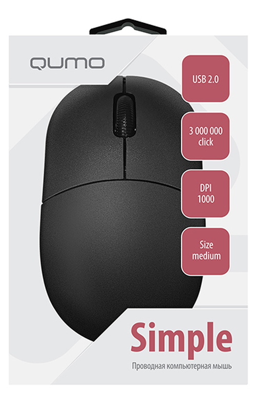 Мышь Qumo Office M92 проводная оптическая 1000 dpi черный