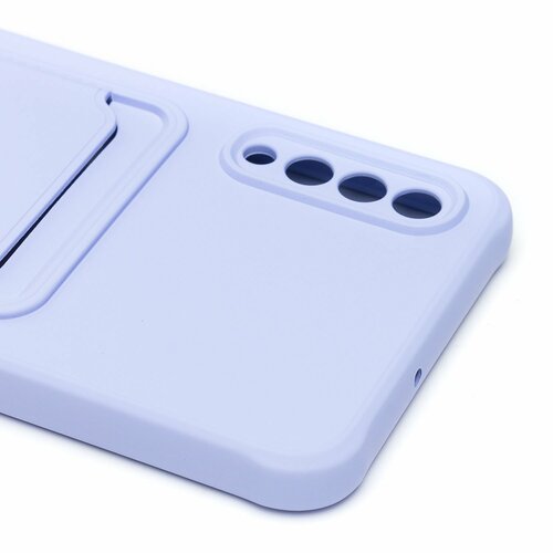 Накладка Samsung A30s/A50/A50s сиреневый с выталкивателем карты силикон С кардхолдером - 4