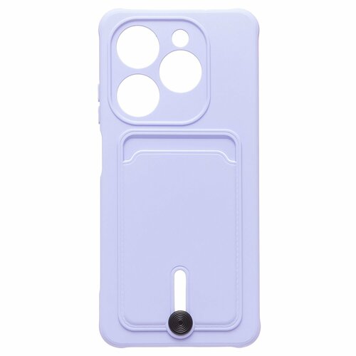 Накладка Infinix Hot 40i/Smart 8/Tecno Pop 8/Spark 20/20C/Go 2024 сиреневый с выталкивателем карты силикон С кардхолдером