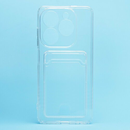 Накладка Infinix Hot 40i/Smart 8/Tecno Pop 8/Spark 20/20C/Go 2024 прозрачный с визитницей и защитой камеры силикон Противоударный