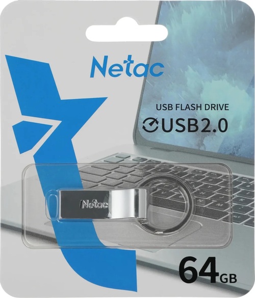 Флешка USB Netac 64GB U275 USB 2.0, серебро