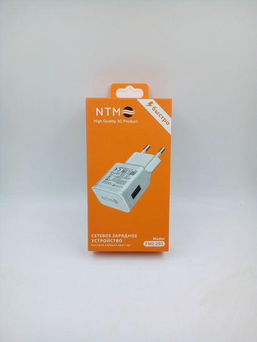 Сетевое зарядное устройство NTM FM2-203 1USB белый QC