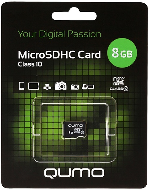 Карта памяти micro SD QUMO 8GB Класс 10 без адаптера