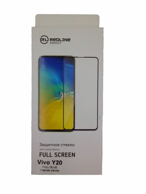 Защитное стекло Vivo Y20 черный FullGlue RedLine - 2