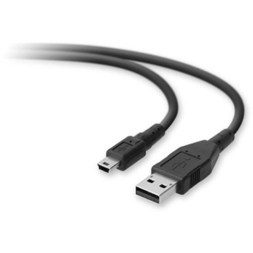 Кабель USB - mini USB No brand пвх черный круглый 3,5 м. угл. штекер