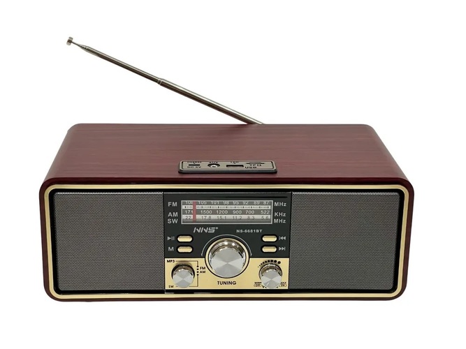 Радиоприемник NNS NS-6681BT аналоговый FM, AM USB/microSD/Bluetooth питание от АКБ, от сети,
