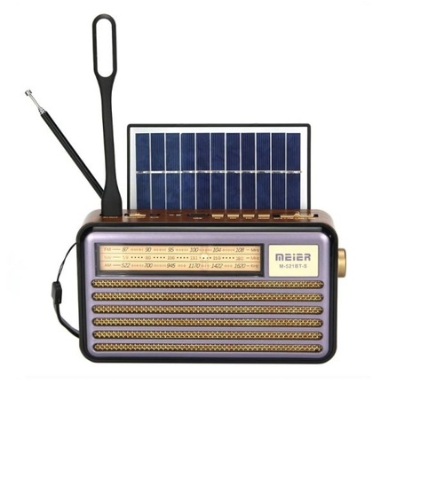 Радиоприемник Meier M-521BT-S аналоговый FM, AM, SW Bluetooth/FM/USB/TF, питание от АКБ, от сети, черный