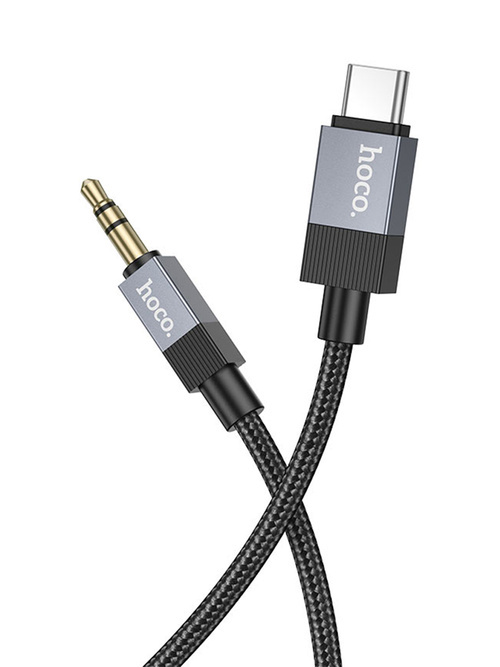 Переходник Type-C - Jack 3.5(п) Hoco UPA32 черный 1 м.