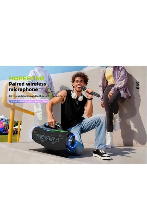 Колонка Бумбокс Hopestar S90 Bluetooth/SD/USB/AUX 220Вт зеленый - 3