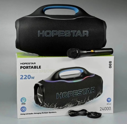 Колонка Бумбокс Hopestar S90 Bluetooth/SD/USB/AUX 220Вт зеленый