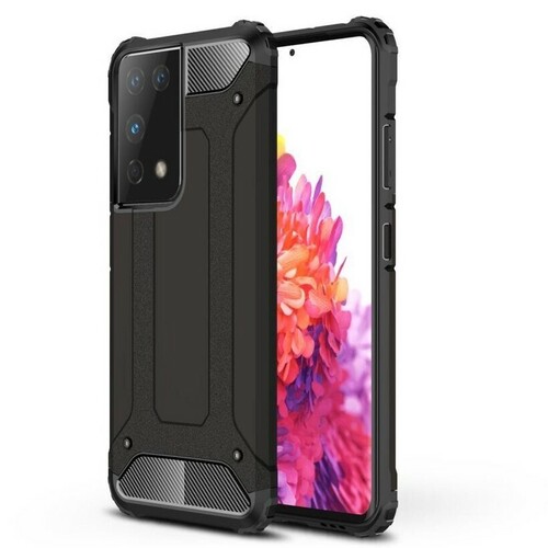 Накладка Samsung S21 Ultra/S30 Ultra черный силикон+пластик Armor Case Противоударный