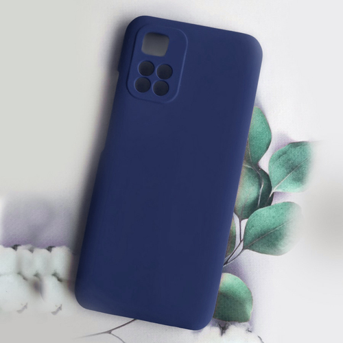 Накладка Xiaomi Redmi 10 темно-синий с защитой камеры Silicone Case без лого