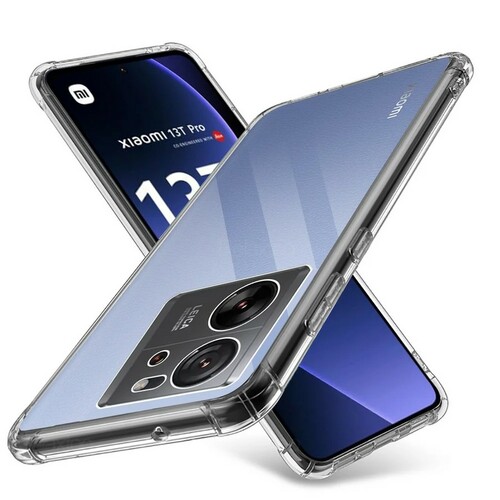 Накладка Xiaomi 13T/13T Pro прозрачный с защитой камеры силикон Противоударный
