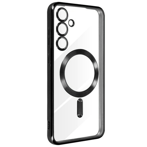 Накладка Samsung S24 Plus черный со стеклом на камере силикон SafeMag
