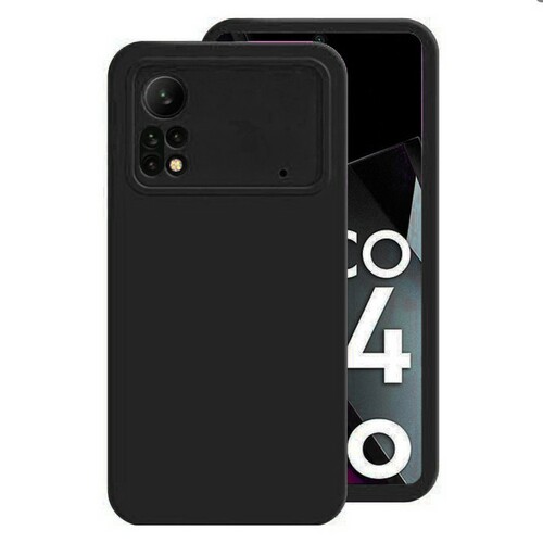 Накладка Xiaomi Poco X4 Pro 5G черный Silicone Case без лого
