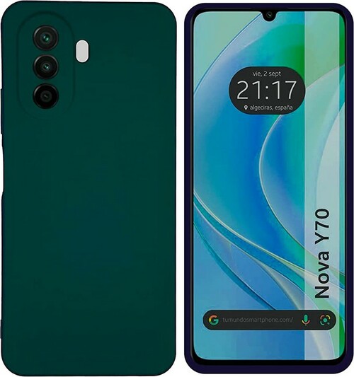 Накладка Huawei Nova Y70/Y70 Plus темно-зеленый Silicone Case без лого