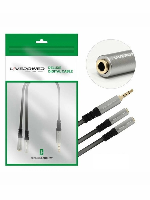 Переходник Jack 3.5 4pin(п) - 2*Jack 3.5(м) Live-Power H231 0,3 м.
