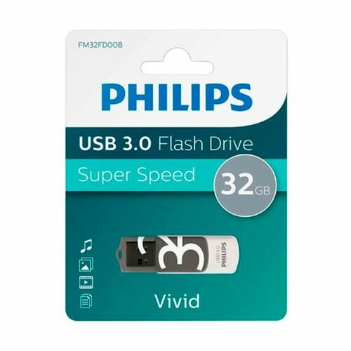 Флешка USB Philips 32GB VIVID USB 3.0 черно-белый